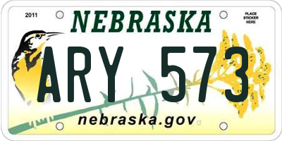 NE license plate ARY573