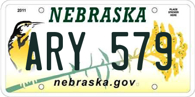 NE license plate ARY579