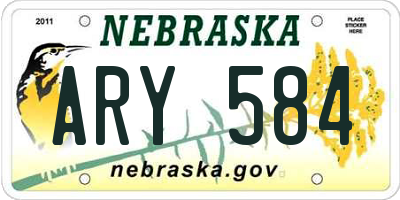 NE license plate ARY584