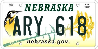 NE license plate ARY618