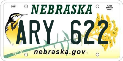 NE license plate ARY622
