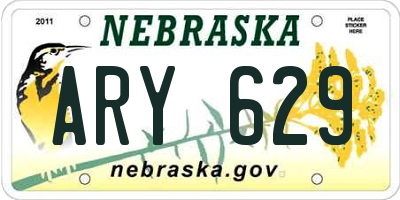 NE license plate ARY629