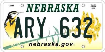 NE license plate ARY632
