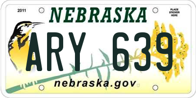NE license plate ARY639