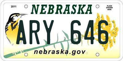 NE license plate ARY646