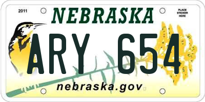 NE license plate ARY654