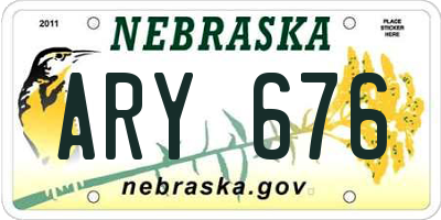 NE license plate ARY676