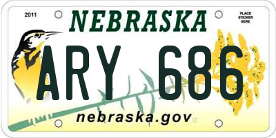 NE license plate ARY686