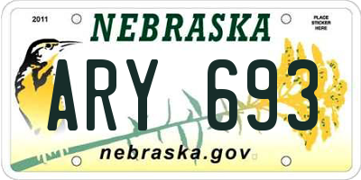 NE license plate ARY693