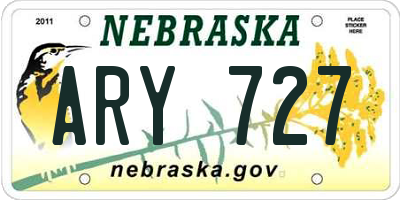 NE license plate ARY727