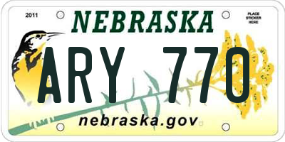 NE license plate ARY770