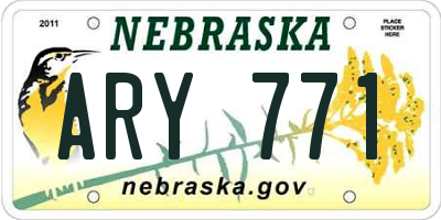 NE license plate ARY771