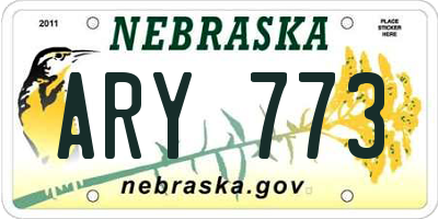 NE license plate ARY773