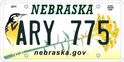 NE license plate ARY775