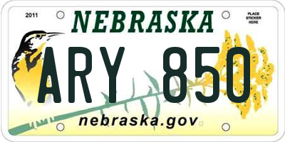 NE license plate ARY850