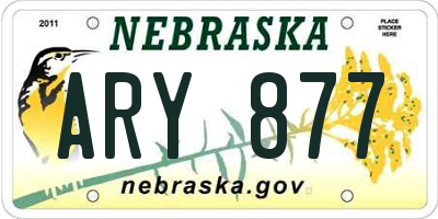 NE license plate ARY877