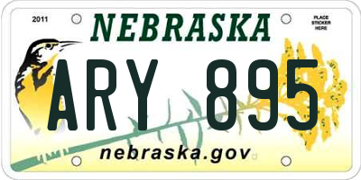 NE license plate ARY895