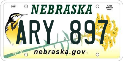 NE license plate ARY897