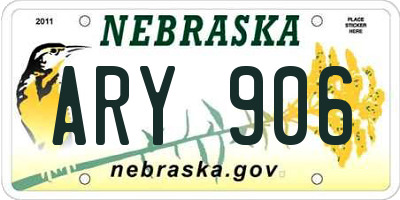 NE license plate ARY906