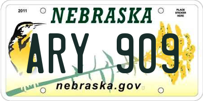 NE license plate ARY909
