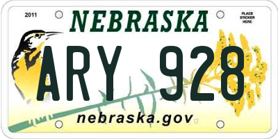 NE license plate ARY928