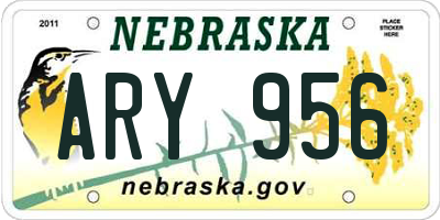 NE license plate ARY956