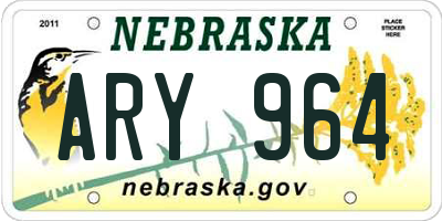 NE license plate ARY964