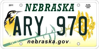 NE license plate ARY970
