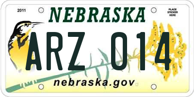 NE license plate ARZ014