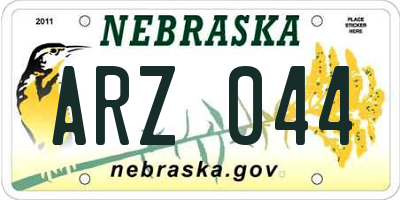 NE license plate ARZ044