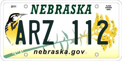 NE license plate ARZ112