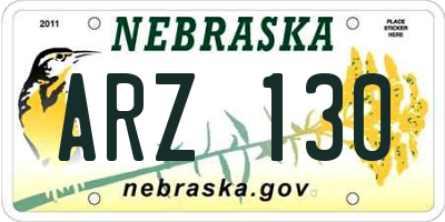 NE license plate ARZ130