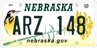 NE license plate ARZ148