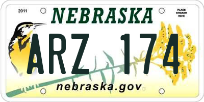 NE license plate ARZ174