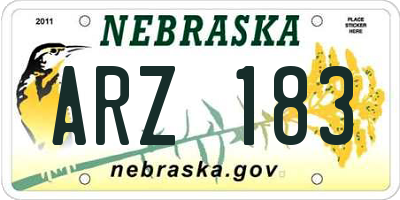 NE license plate ARZ183
