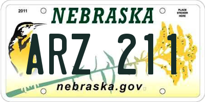 NE license plate ARZ211