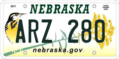 NE license plate ARZ280