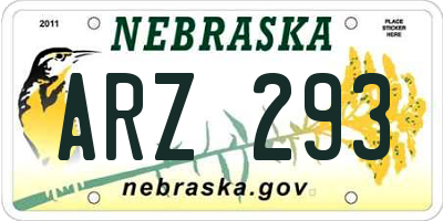 NE license plate ARZ293