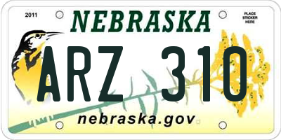 NE license plate ARZ310
