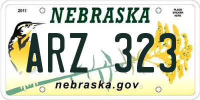 NE license plate ARZ323