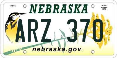 NE license plate ARZ370