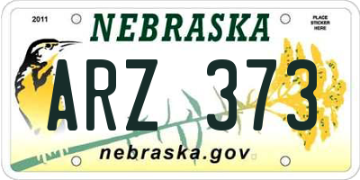NE license plate ARZ373