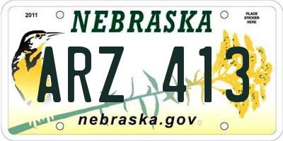 NE license plate ARZ413