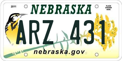 NE license plate ARZ431