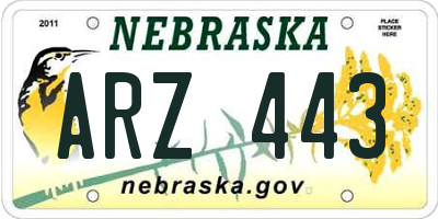 NE license plate ARZ443