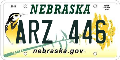 NE license plate ARZ446