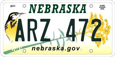 NE license plate ARZ472
