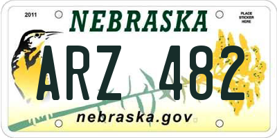 NE license plate ARZ482