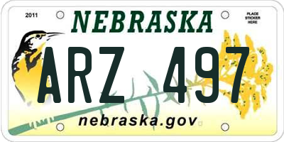 NE license plate ARZ497