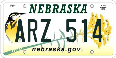 NE license plate ARZ514